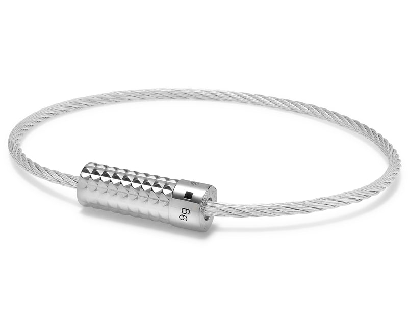 bracelet câble guilloché pyramide le 9g