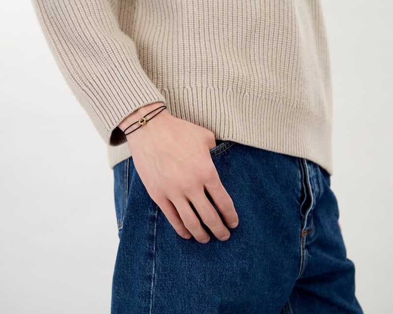 black interlaced cord bracelet le 3g