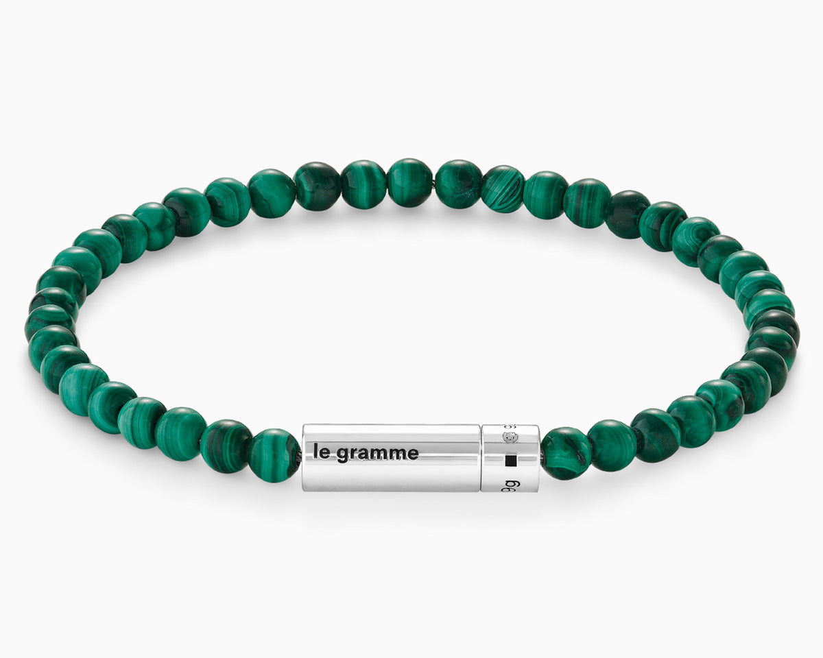 malachite bead bracelet 9g