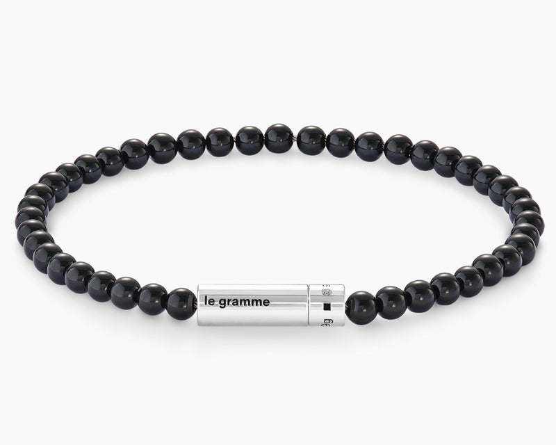 black onyx beads bracelet 9g