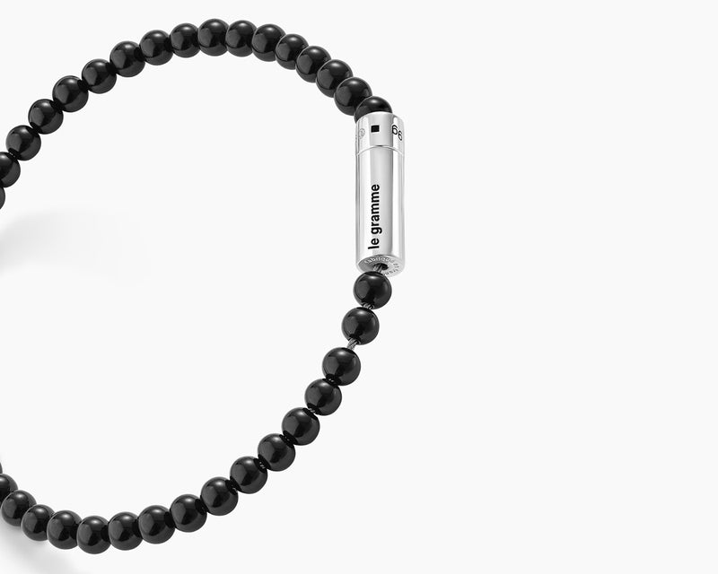 black onyx beads bracelet 9g