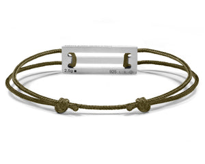 bracelet cordon kaki perforé le 2,5g