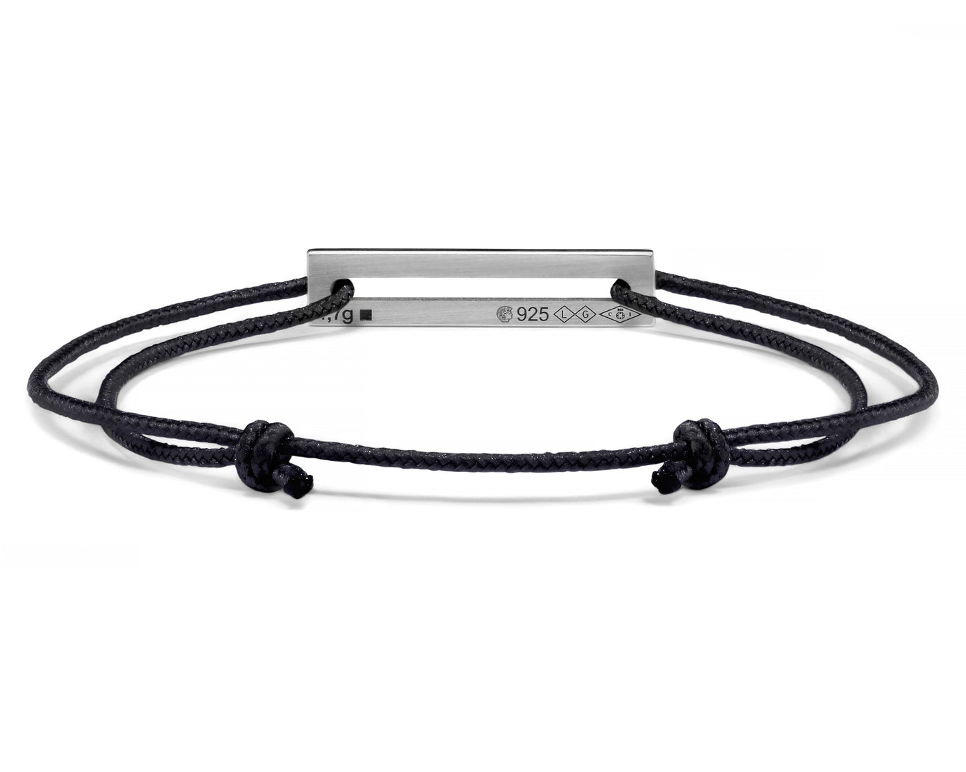 lacquered black cord bracelet le 1,7g