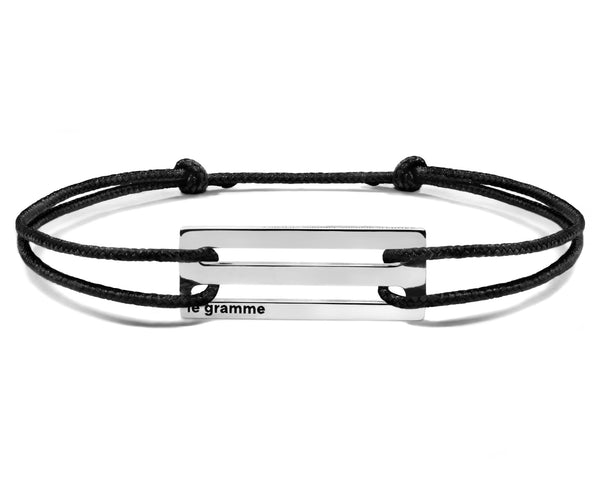 perforated black cord bracelet le 2.5g