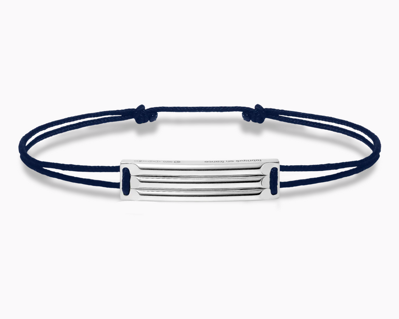 godron navy blue cord bracelet le 5g