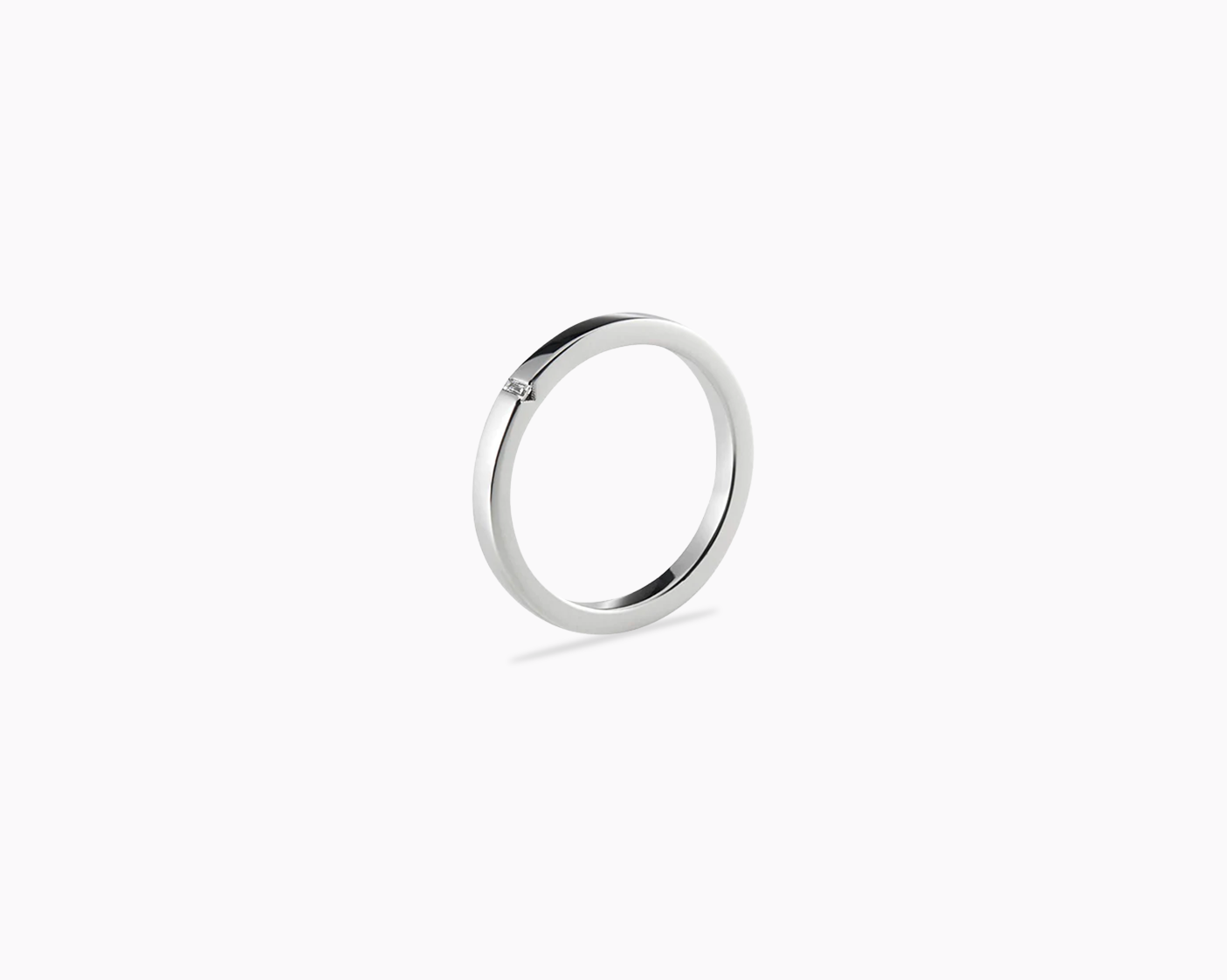 2mm ribbon ring with diamond la 5g