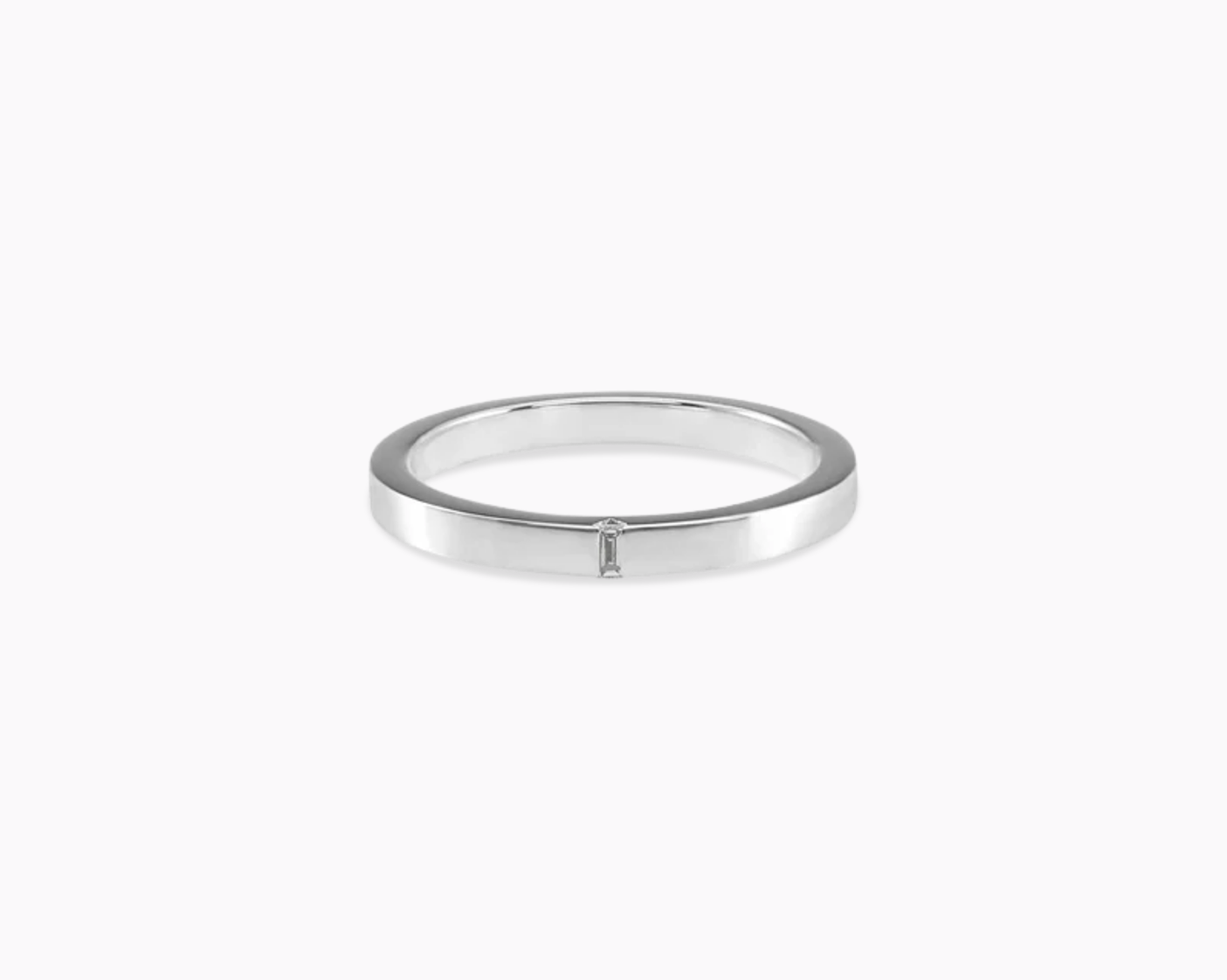 2mm ribbon ring with diamond la 5g