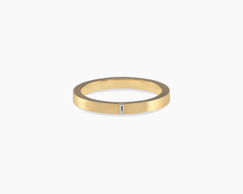 2mm ribbon ring with diamond la 5g