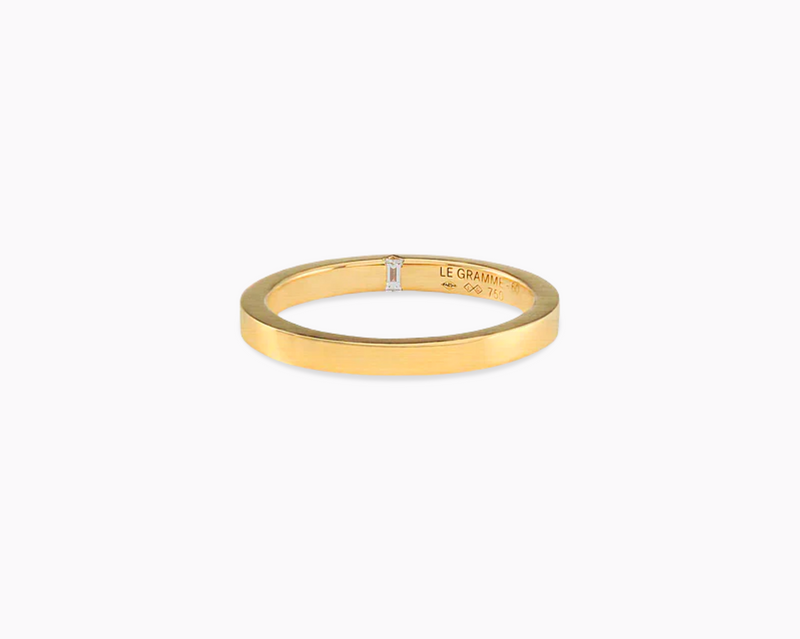bague ruban 2mm la 5g sertie diamant