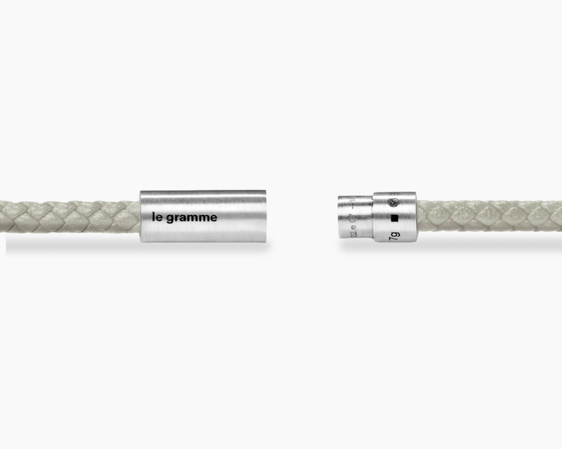 bracelet câble cuir beige le 7g
