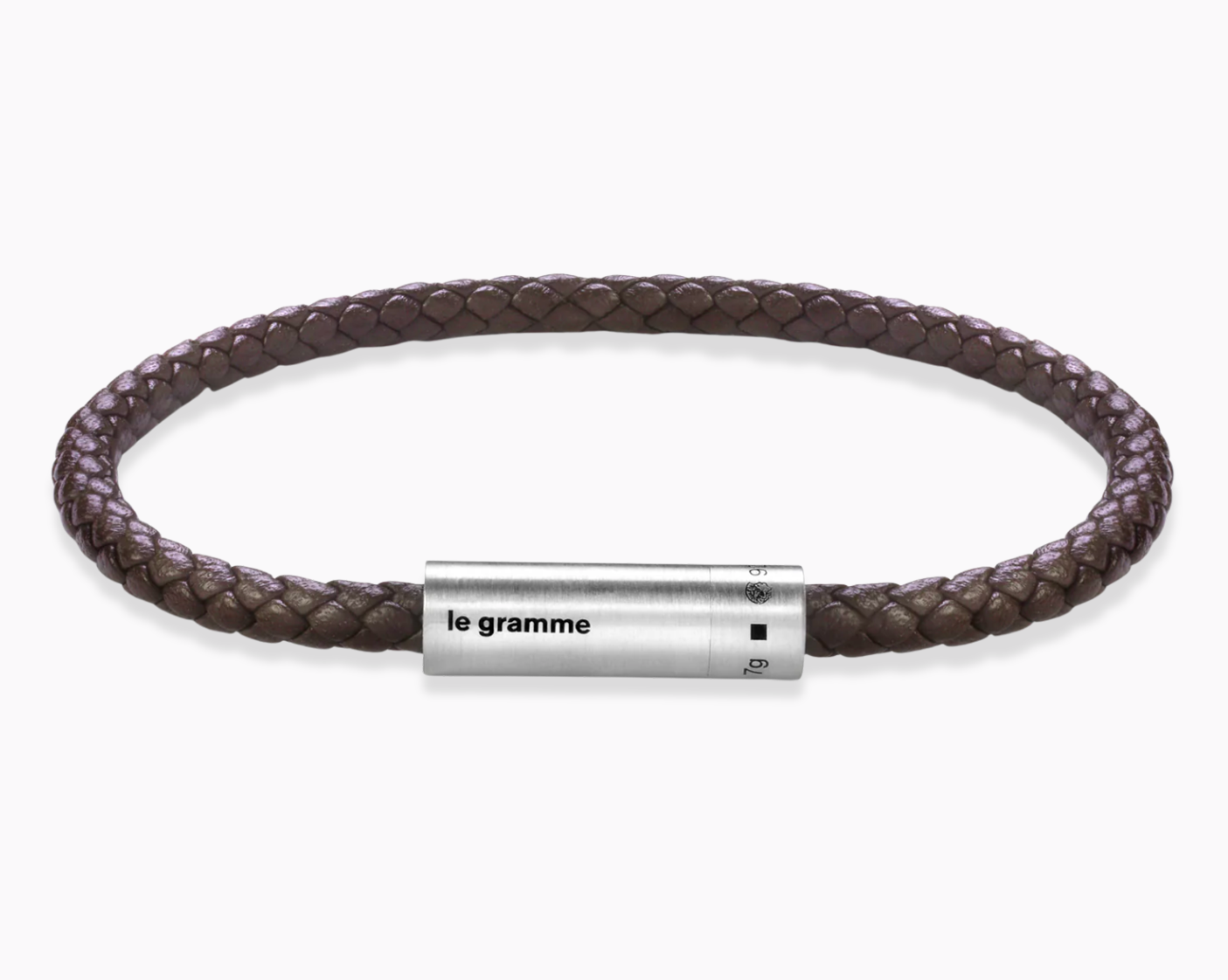 bracelet câble cuir marron le 7g