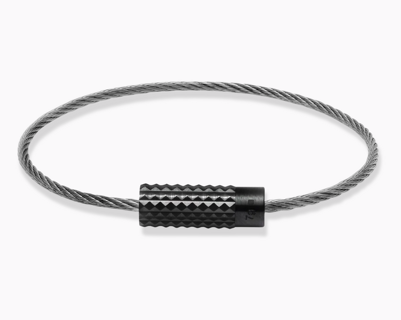 bracelet câble guilloché pyramide le 7g