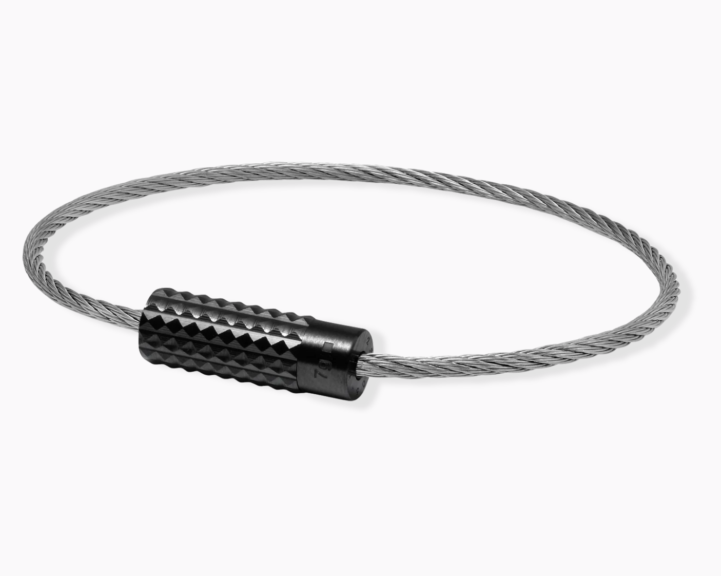bracelet câble guilloché pyramide le 7g