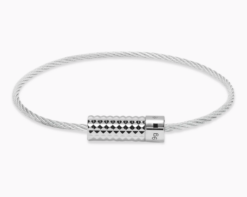 bracelet câble guilloché pyramide le 9g