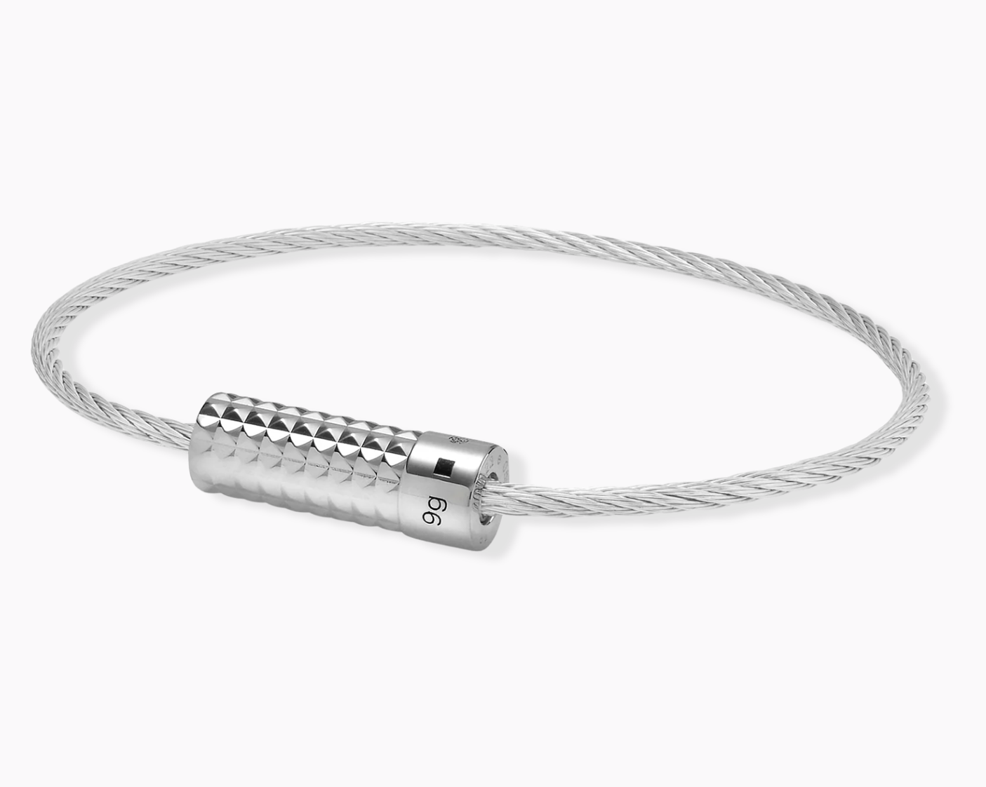 bracelet câble guilloché pyramide le 9g