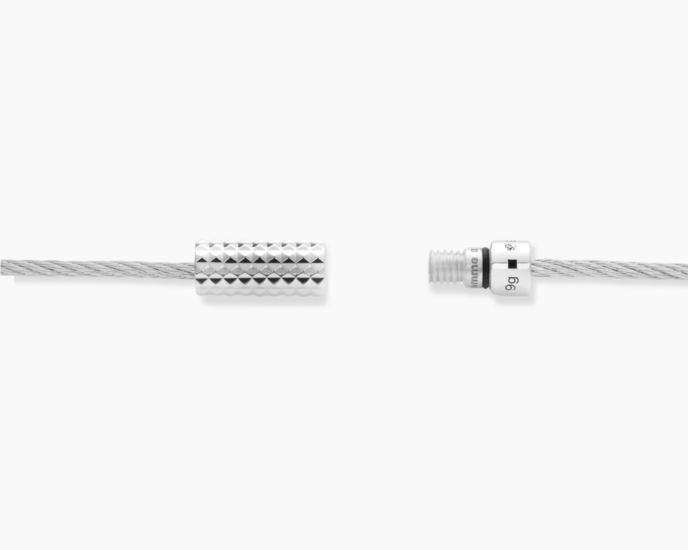 bracelet câble guilloché pyramide le 9g