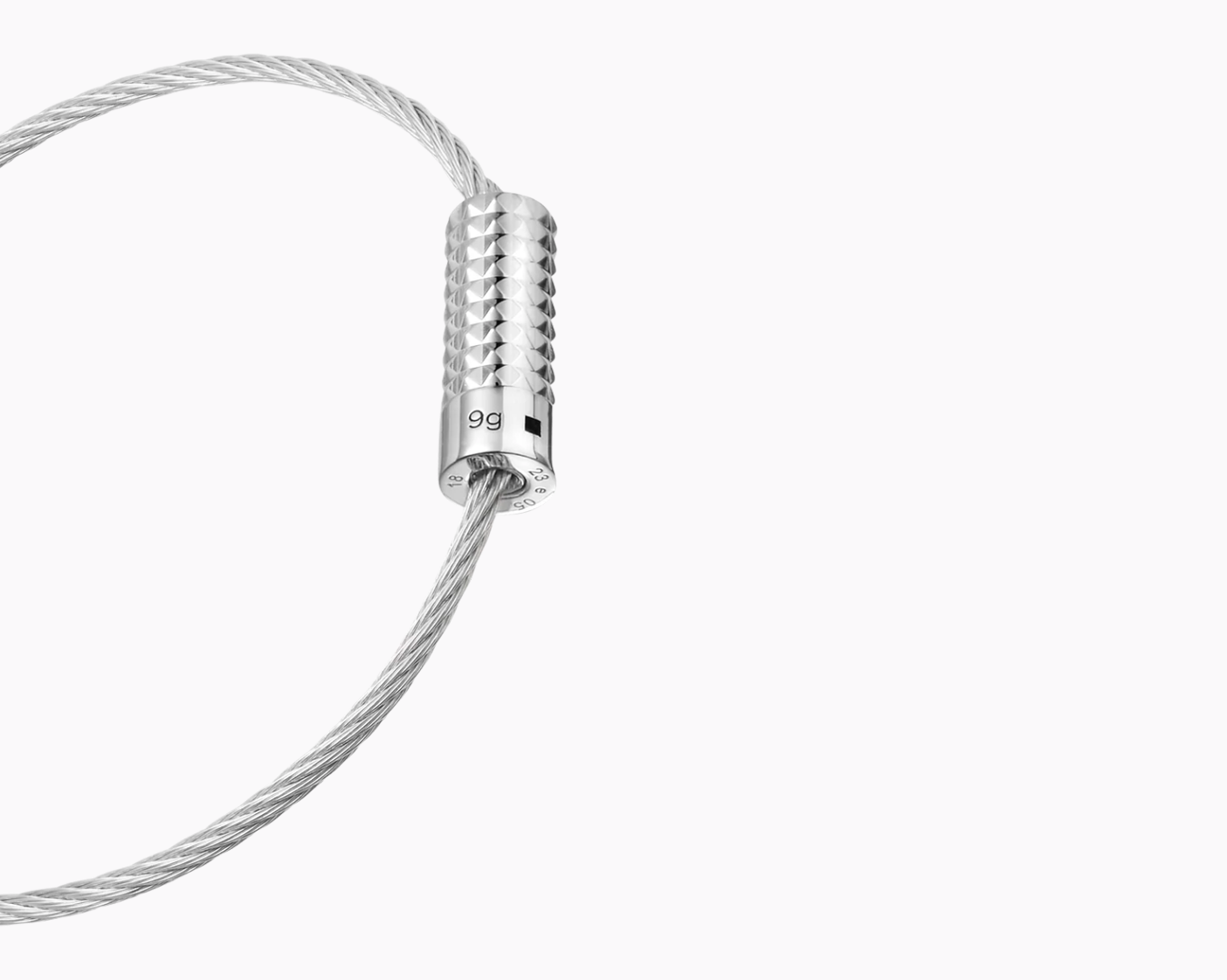 bracelet câble guilloché pyramide le 9g