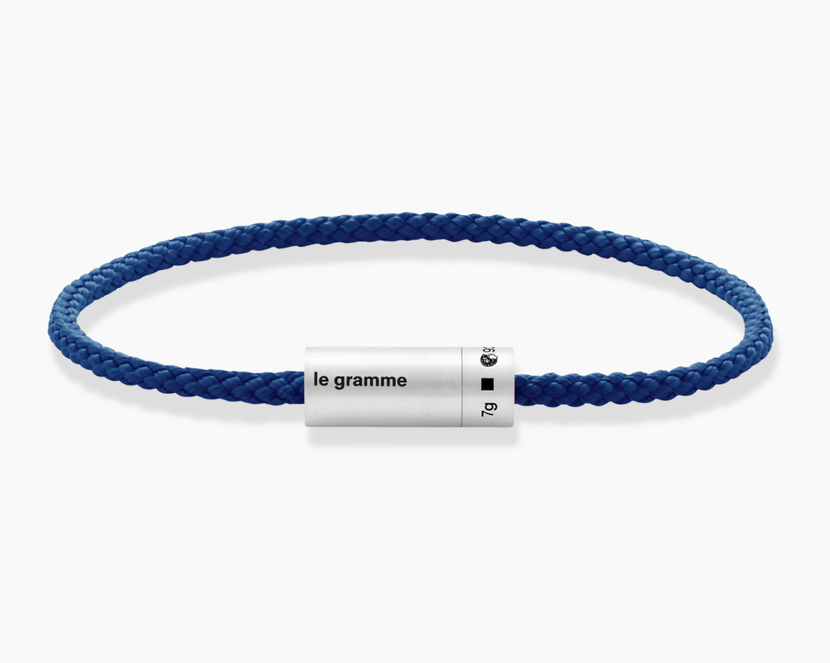 bracelet câble nato bleu royal le 7g