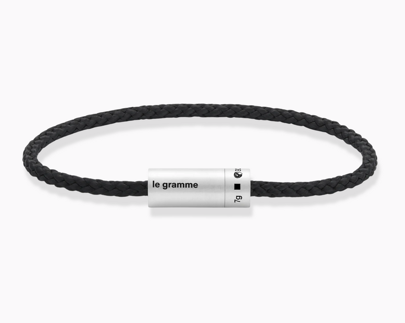 bracelet câble nato noir le 7g