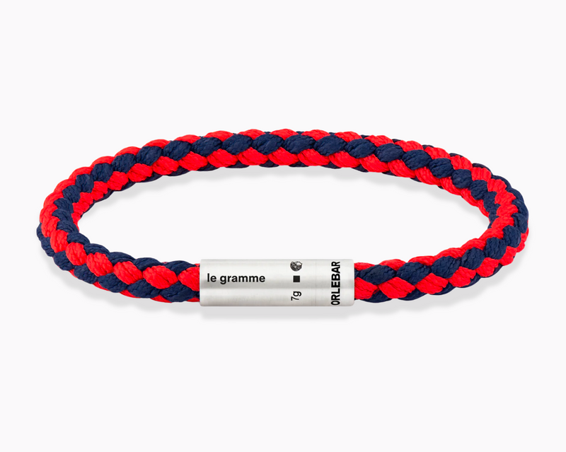 bracelet câble nato marine & rouge orlebar brown le 7g