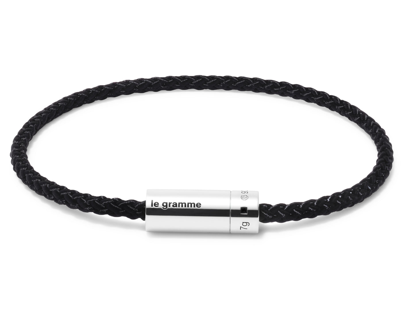 bracelet câble nato noir le 7g