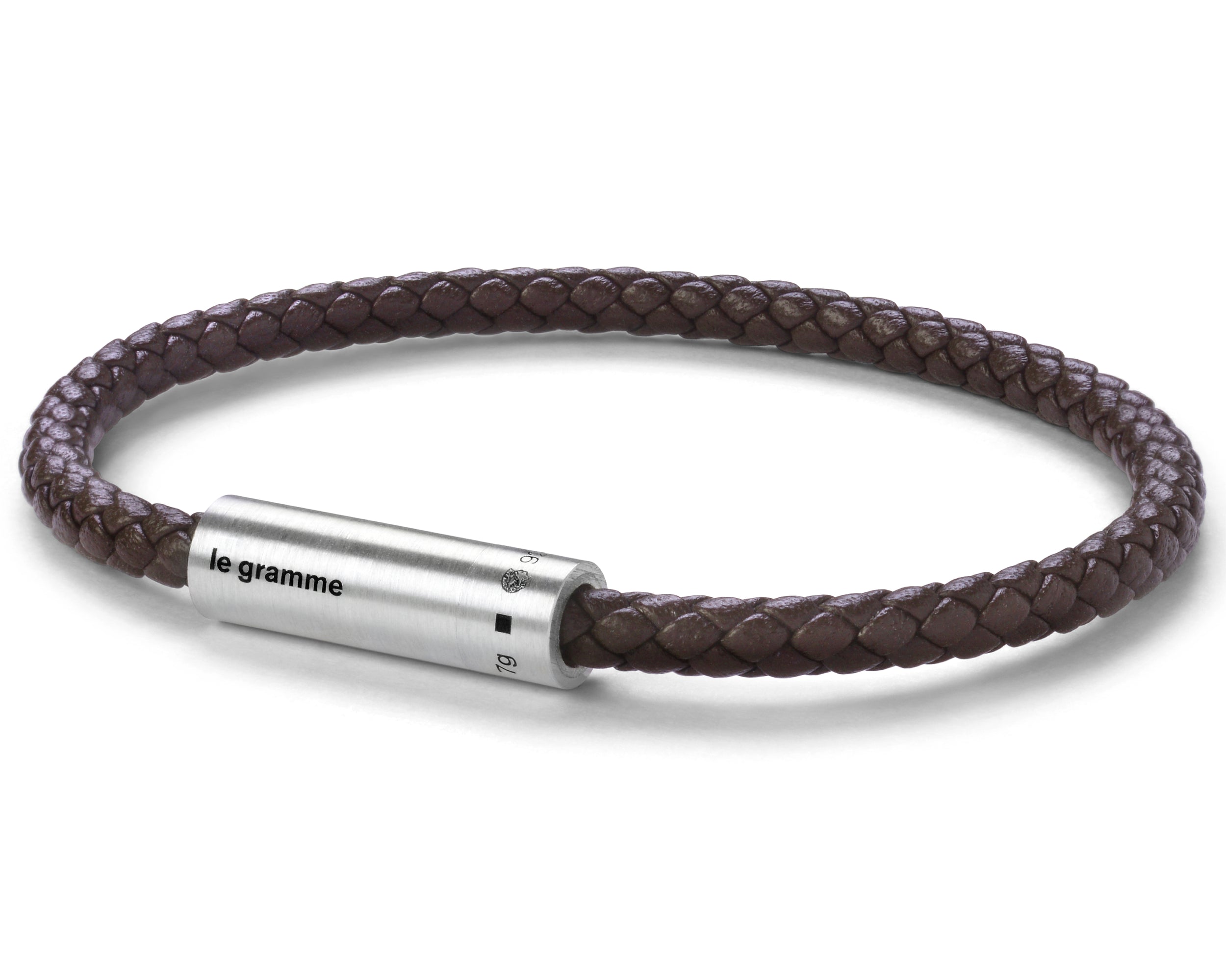 brown leather cable bracelet le 7g