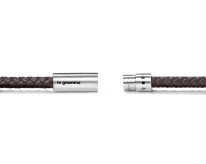 brown leather cable bracelet le 7g