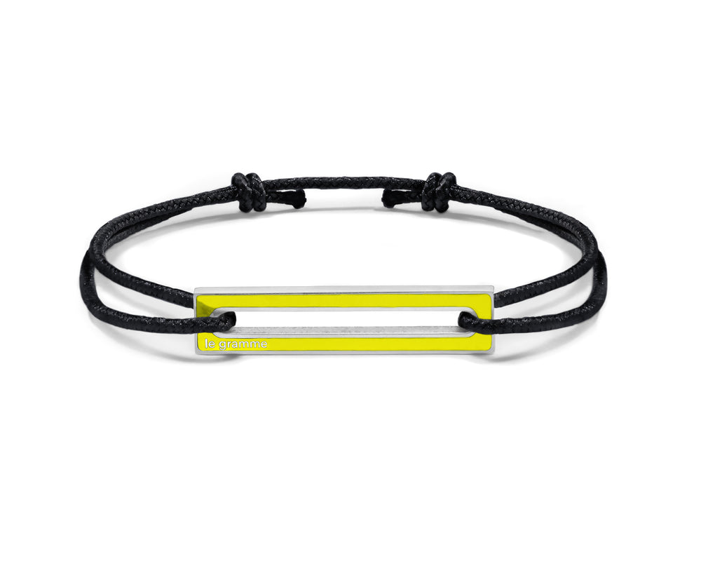 lacquered yellow cord bracelet le 1,7g