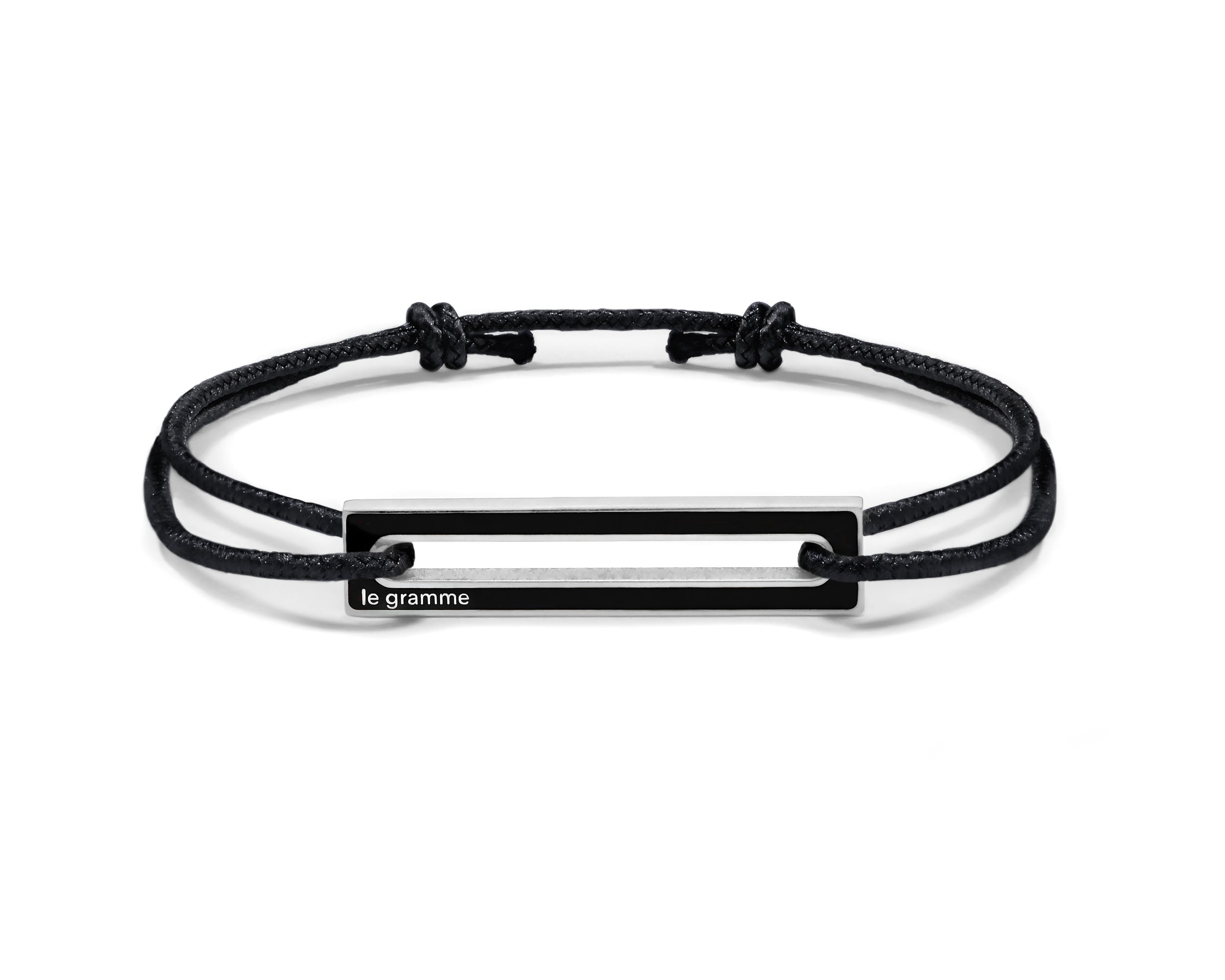 lacquered black cord bracelet le 1,7g